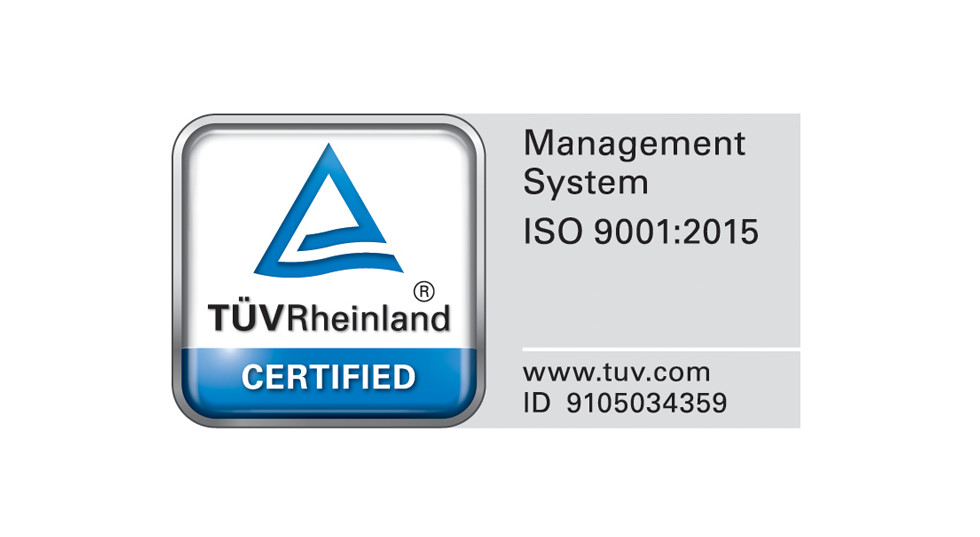 TUV Rheinland Certificação de Sistemas de Gestão da Qualidade ISO 9001:2015 ID 01 100 054350.